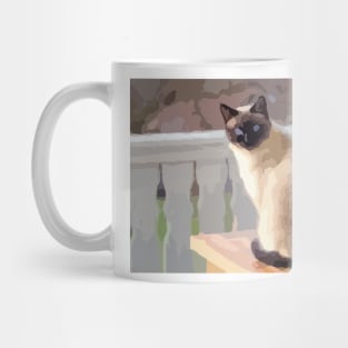 Siamese Cat Digital Painting Mug